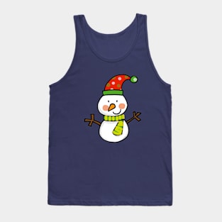 cute white Christmas snowman Tank Top